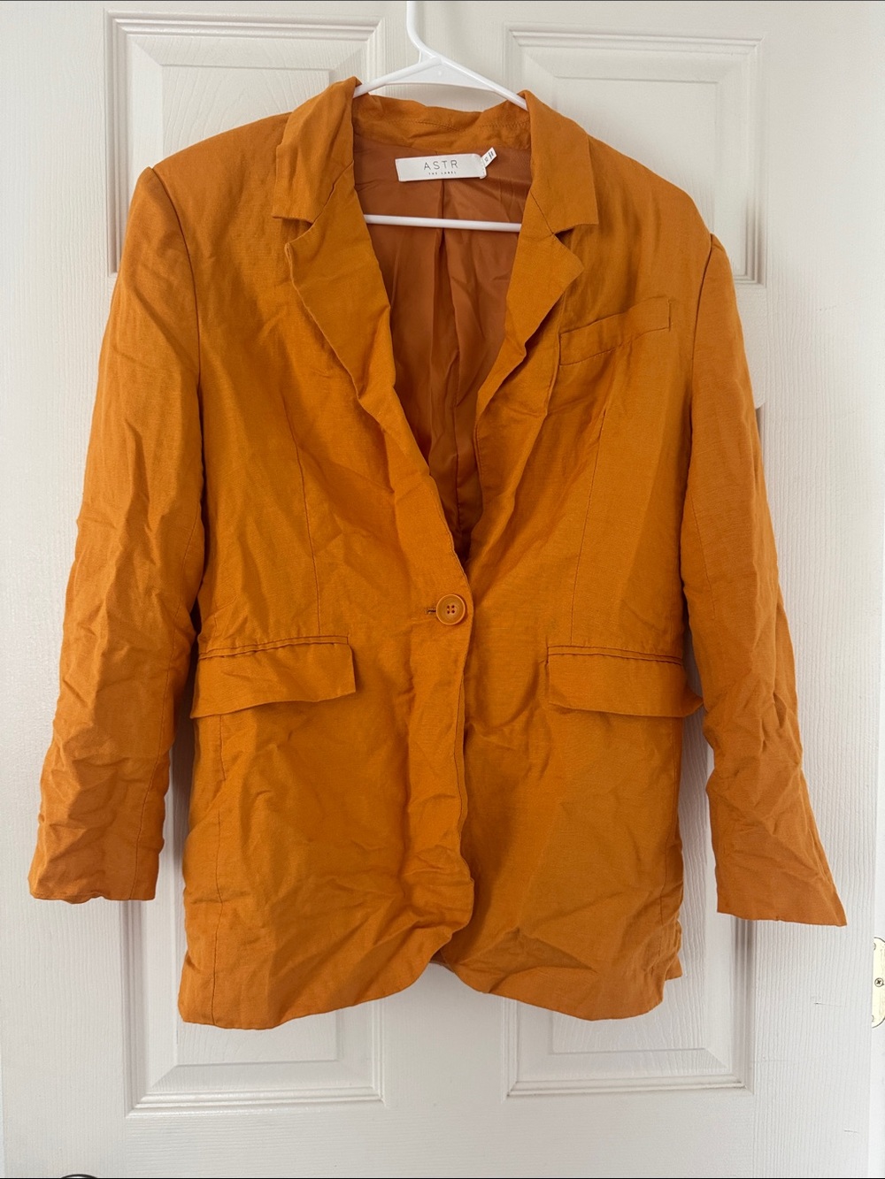 ASTR Rust-Orange Single-Button Blazer